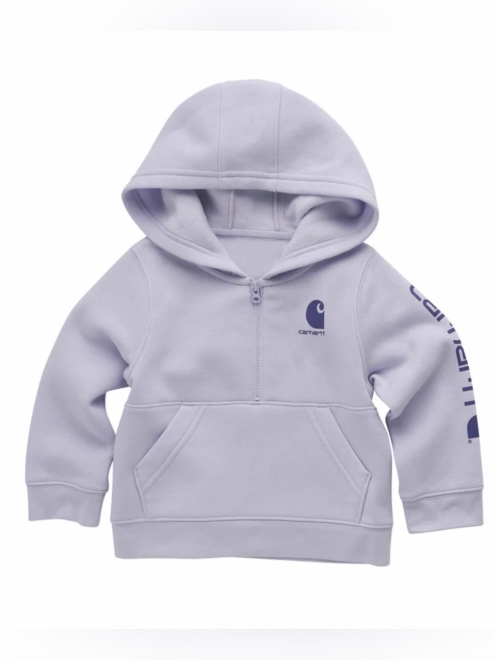Carhartt Infant Girl Purple Half-Zip Hoodie with Dark Purple Logo SIZE 3 months